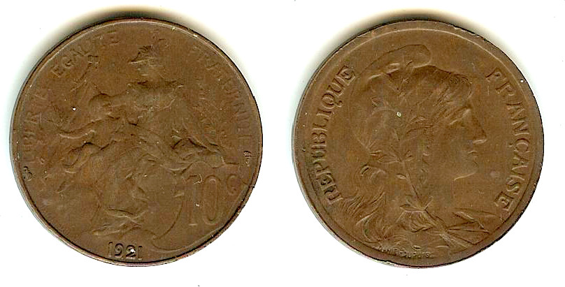 10 centimes Daniel-Dupuis 1921 TTB+
